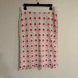 J Crew Floral Crochet Pencil Skirt Womens Size 8 Coquette Cottagecore Fairy
